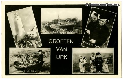 ansichtkaart: Urk, Groeten van