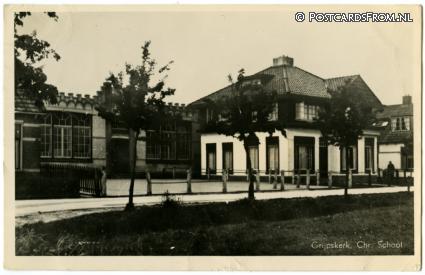Grijpskerk, Chr. School ansichtkaart: Grijpskerk, Chr. School