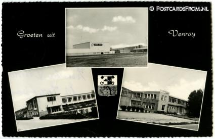ansichtkaart: Venray, Groeten uit