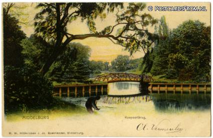 ansichtkaart: Middelburg, Koepoortbrug