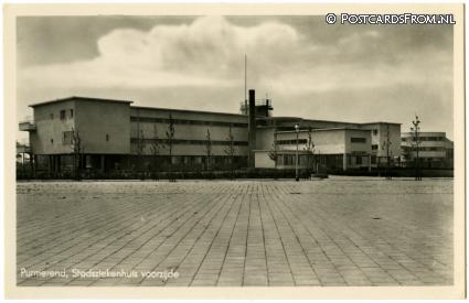 ansichtkaart: Purmerend, Stadsziekenhuis voorzijde