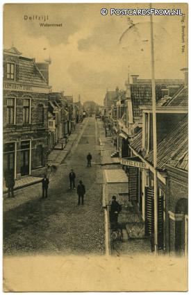 ansichtkaart: Delfzijl, Waterstraat. Hotel Evers. Rest. 'Emden'