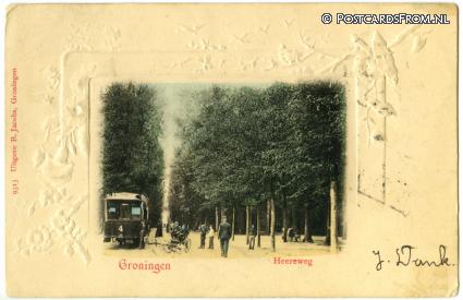 ansichtkaart: Groningen, Heereweg
