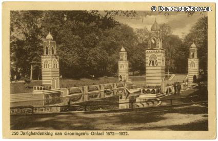 Groningen, 250 Jarigherdenking van Groningen's Ontzet 1672-1922 ansichtkaart: Groningen, 250 Jarigherdenking van Groningen's Ontzet 1672-1922
