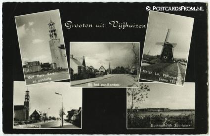 ansichtkaart: Vijfhuizen, Groeten uit