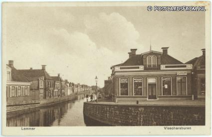 ansichtkaart: Lemmer, Visschersburen