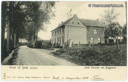 ansichtkaart: Beek LB, Hotel Pension J. van Buggenum