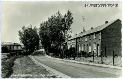 Brouwershaven, Jac. Cats straat ansichtkaart: Brouwershaven, Jac. Cats straat
