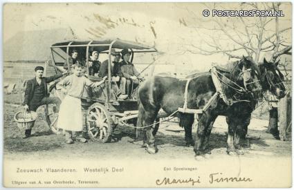 --, Zeeuwsch Vlaanderen. Westelijk Deel. Een Speelwagen ansichtkaart: --, Zeeuwsch Vlaanderen. Westelijk Deel. Een Speelwagen
