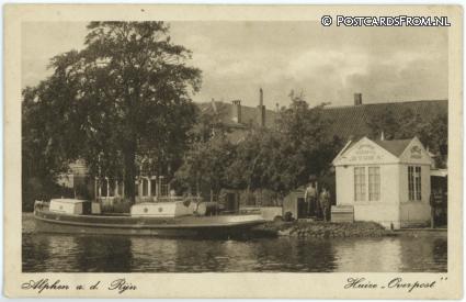 ansichtkaart: Alphen aan den Rijn, Huize 'Overpost'. IJsfabriek Visscherij 'De Weide A'
