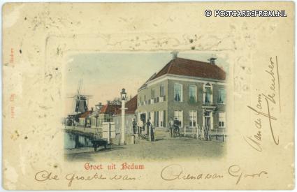 ansichtkaart: Bedum, Groet uit