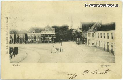 ansichtkaart: Schagen, Markt