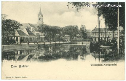 Den Helder, Westplein - Kerkgracht ansichtkaart: Den Helder, Westplein - Kerkgracht