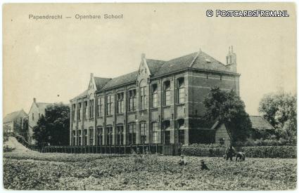 ansichtkaart: Papendrecht, Openbare School