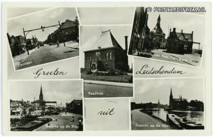 ansichtkaart: Leidschendam, Groeten uit. Damlaan