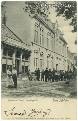 Den Helder, Gemeente School Hoofdgracht ansichtkaart: Den Helder, Gemeente School Hoofdgracht