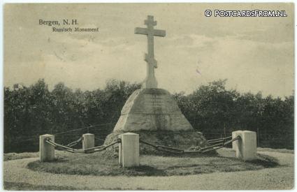 ansichtkaart: Bergen NH, Russisch Monument
