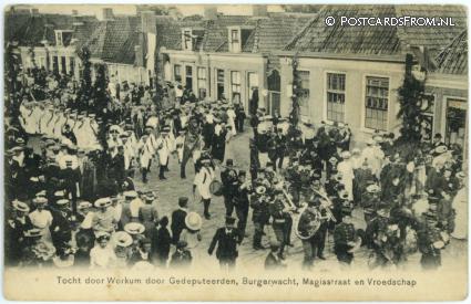 Workum, Tocht door Gedeputeerden, Burgerwacht, Magistraat en Vroedschap ansichtkaart: Workum, Tocht door Gedeputeerden, Burgerwacht, Magistraat en Vroedschap