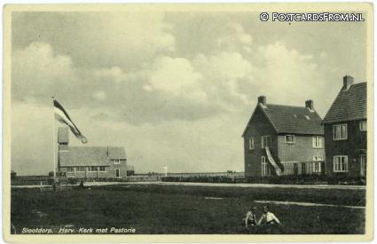 ansichtkaart: Slootdorp, Herv. Kerk met Pastorie