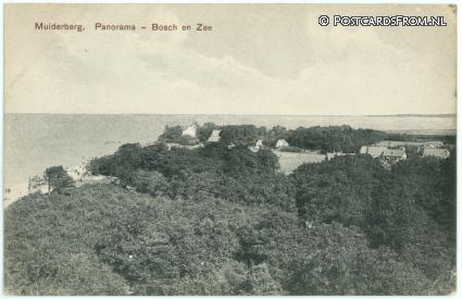 ansichtkaart: Muiderberg, Panorama - Bosch en Zee