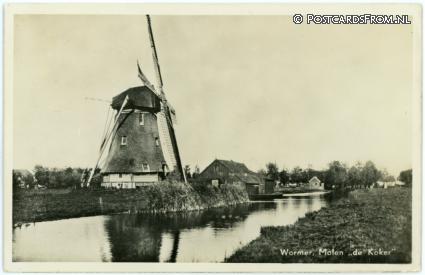 ansichtkaart: Wormer, Molen 'de Koker'