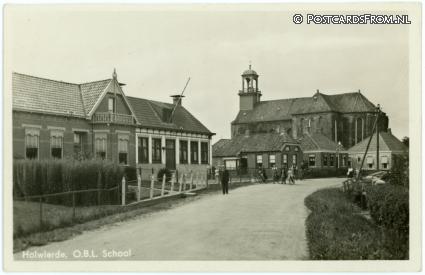 ansichtkaart: Holwierde, O.B.L. School