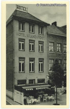 ansichtkaart: Roermond, Hotel Kranenpoot. Stationsplein 13