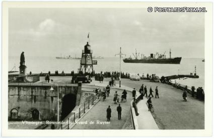 ansichtkaart: Vlissingen, Rontonde - Boulevard de Ruyter