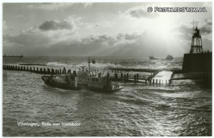 ansichtkaart: Vlissingen, Rede met loodsboot