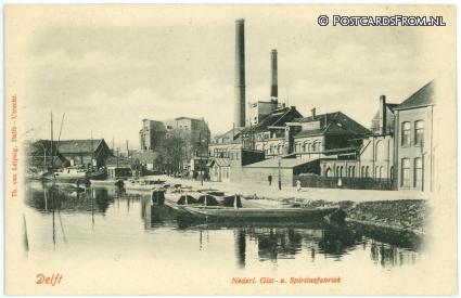 Delft, Nederl. Gist- u. Spiritusfabriek ansichtkaart: Delft, Nederl. Gist- u. Spiritusfabriek