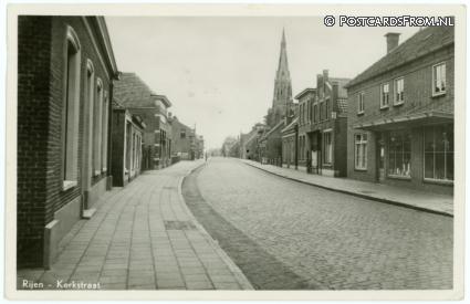 ansichtkaart: Rijen, Kerkstraat
