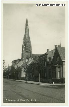 ansichtkaart: Rijen, Kerkstraat
