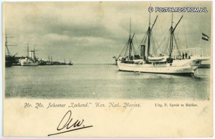 --, Hr. Ms. Schoener 'Zeehond' ansichtkaart: --, Hr. Ms. Schoener 'Zeehond'