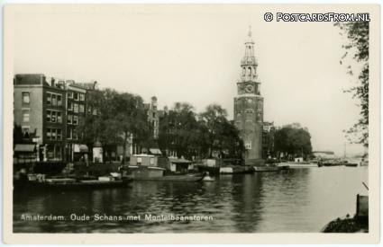 Amsterdam, Oude Schans met Montelbaanstoren ansichtkaart: Amsterdam, Oude Schans met Montelbaanstoren