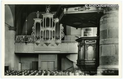 ansichtkaart: Coevorden, Interieur N.H. Kerk