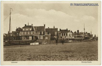 ansichtkaart: Lemmer, Emma-Kade. s.s. Jan Nieveen