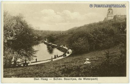 ansichtkaart: 's-Gravenhage, Schev. Boschjes, de Waterpartij