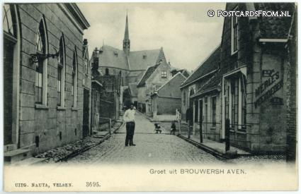 ansichtkaart: Brouwershaven, Groet uit