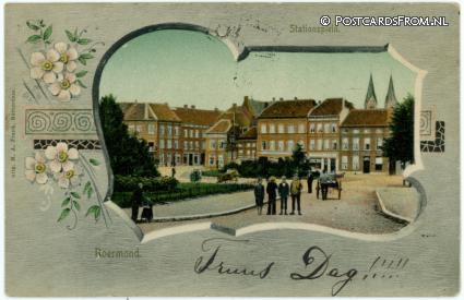 ansichtkaart: Roermond, Stationsplein