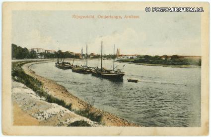 ansichtkaart: Arnhem, Rijngezicht. Onderlangs