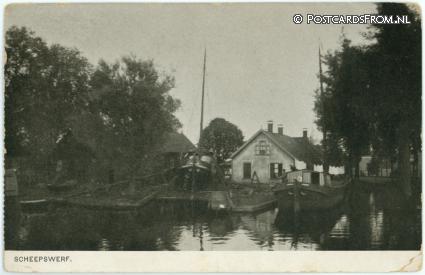Woubrugge, Scheepswerf de Dageraad ansichtkaart: Woubrugge, Scheepswerf de Dageraad