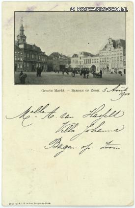 Bergen op Zoom, Groote Markt ansichtkaart: Bergen op Zoom, Groote Markt