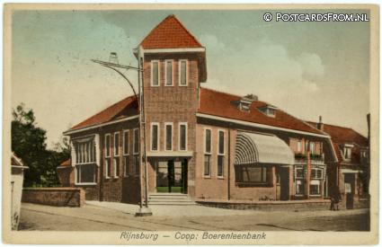 ansichtkaart: Rijnsburg, Coop. Boerenleenbank