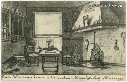 Hippolytushoef, Oude Wieringer kamer in het raadhuis ansichtkaart: Hippolytushoef, Oude Wieringer kamer in het raadhuis