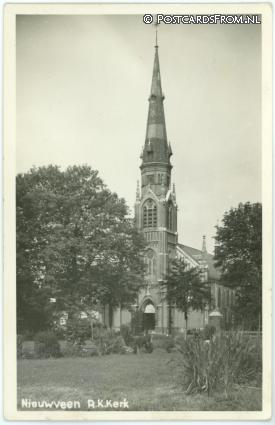 ansichtkaart: Nieuwveen, R.K. Kerk