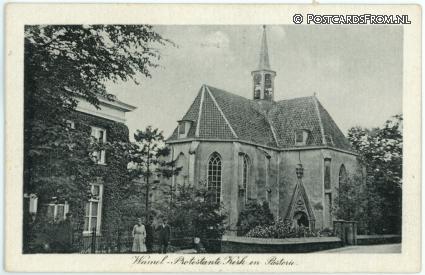 ansichtkaart: Wamel, Protestante Kerk en Pastorie