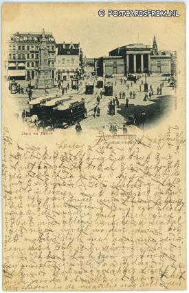 Amsterdam, Dam en Beurs ansichtkaart: Amsterdam, Dam en Beurs