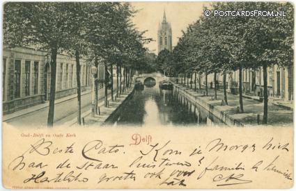 Delft, Oud-Delft en Oude Kerk ansichtkaart: Delft, Oud-Delft en Oude Kerk