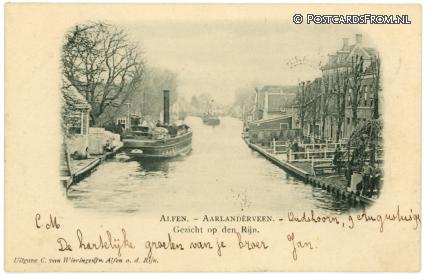 Aarlanderveen, Alfen. Gezicht op den Rijn ansichtkaart: Aarlanderveen, Alfen. Gezicht op den Rijn