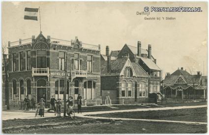 ansichtkaart: Delfzijl, Gezicht bij 't Station